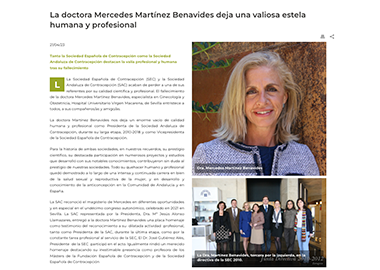 La doctora Mercedes Martínez Benavides deja una valiosa estela humana y profesional
